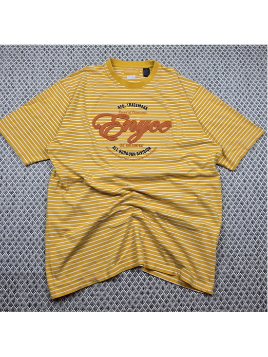 Enyce Other - Enyce Yellow White Striped Graphic T Shirt Mens XXL Y2K Streetwear Logo Tee
